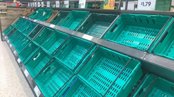 Vegetable shortages in supermarket