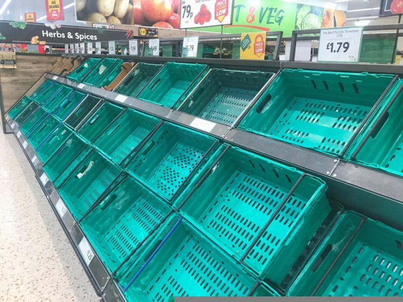Ministers are discussing food shortage contingency plans after farmers threatened to strike in protest of the new inheritance tax hike. Vegetable shortages in supermarket