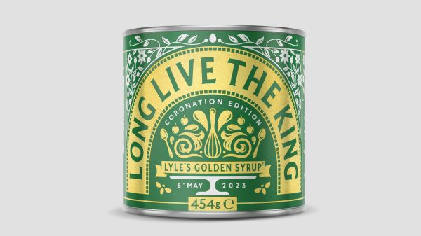 Lyle’s Golden Syrup has launched a new limited-edition design of its 454g tin to celebrate The Coronation of His Majesty The King and Her Majesty The Queen Consort.