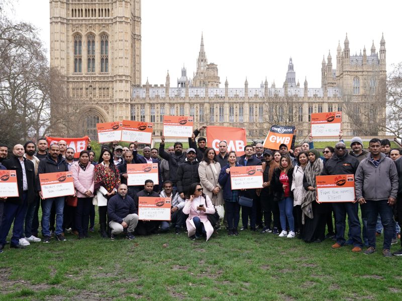 Workers at Pilgrim's Food Masters have staged a protest outside the Houses of Parliament after facing threats of being sacked and reemployed on worse terms if they don't accept new working conditions.
