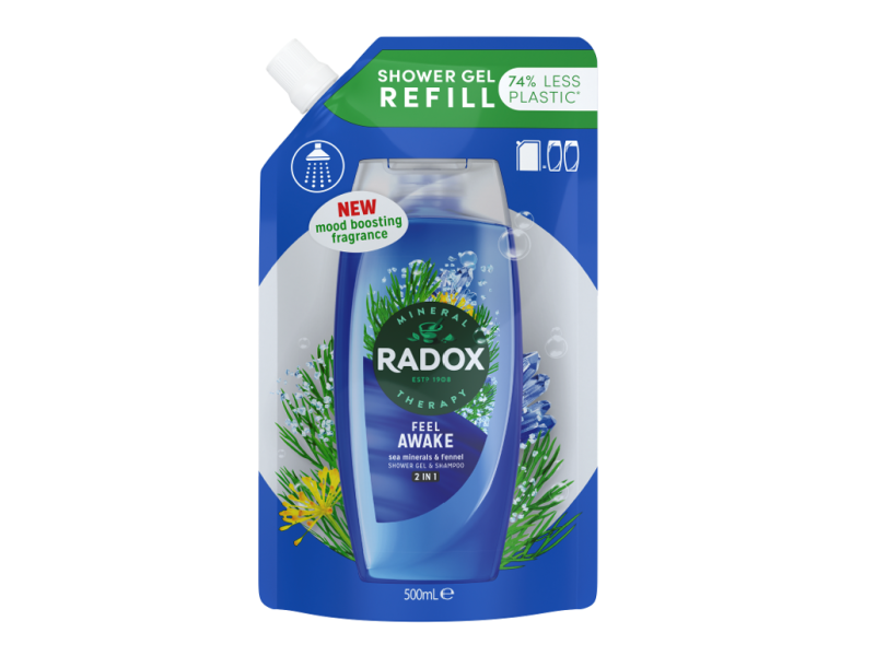 Radox refillable shower gel pouch