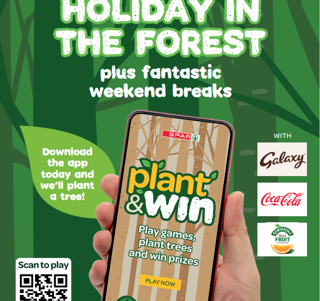 Spar is giving shoppers a chance to win up to £3,500 with the launch of its new 'Plant & Win' app, where shoppers in Wales, central England and the Southeast can play to plant trees and win a range of prizes.