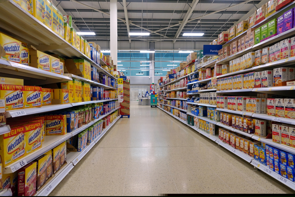 Cereal aisle in supermarket - re food inflation