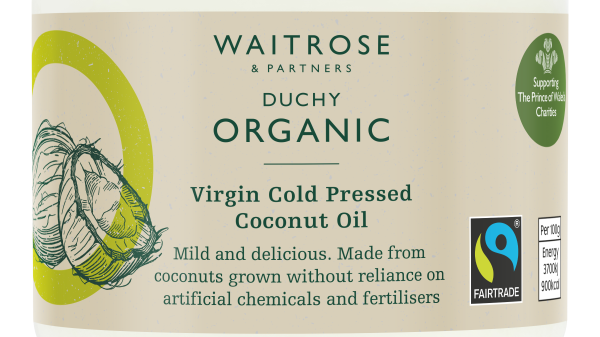 Waitrose Fairtrade coconut oil jar