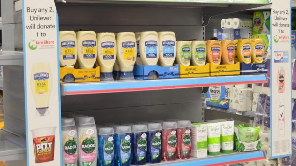 Unilever products on shelves