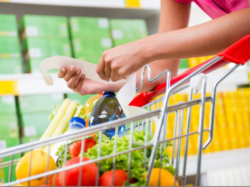Supermarket shopping trolley