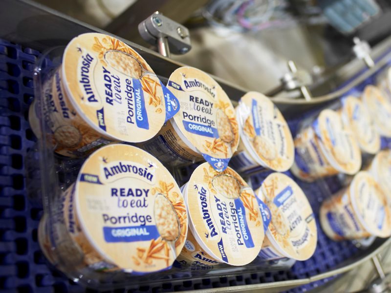 Premier Foods has published its half-year results revealing the business has made a strong start to the year, thus allowing it to drop its brand's prices, here showing one of the group's brand's: Ambrosia pots.