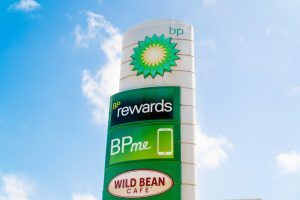 bp has invested in retail planning solution provider REFLEX Solutions, in a move aimed at enhancing its convenience retail customer experience, here depicting a BP sign with Wild Bean cafe sing underneath