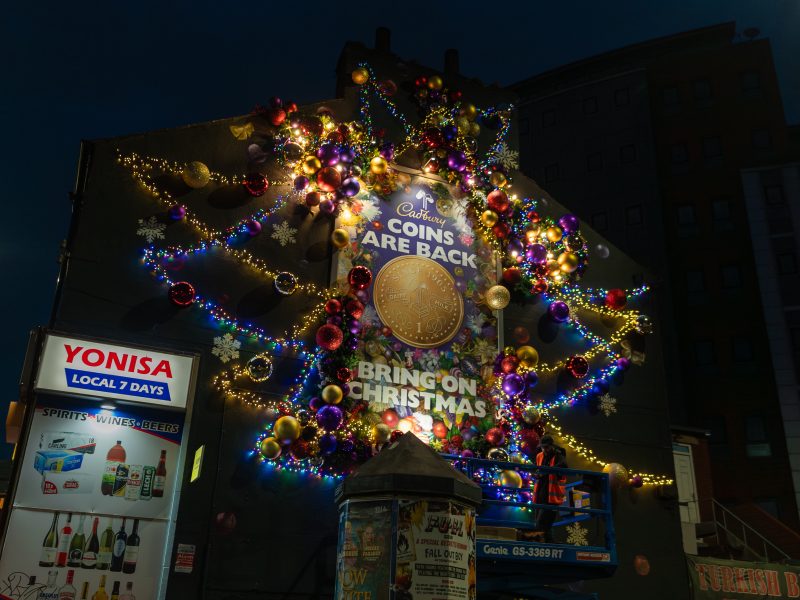 Cadbury is celebrating the return of its Cadbury Dairy Milk Chocolate Coins this Christmas, after almost a decade away from the shelves, here depicting the Christmas campaign