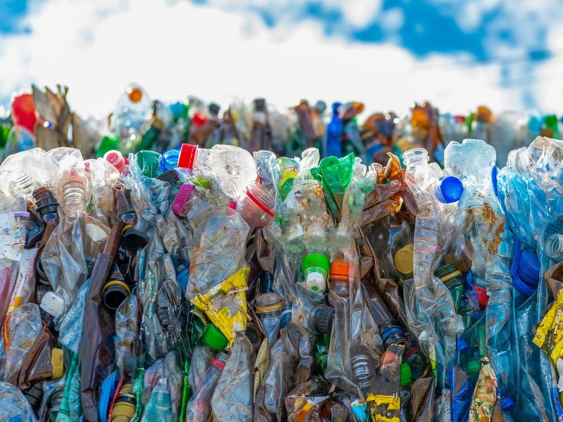 Drinks firms are being accused of 'greenwashing' and 'misleading' customers with unsubstantiated claims that their plastic bottles are recyclable, here depicting recycled bottles