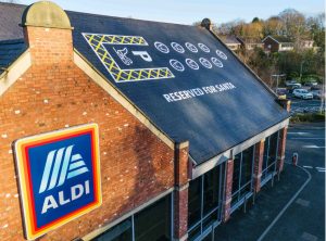 Aldi has saved a giant rooftop parking spot for Santa and his reindeers on top of one of its stores.