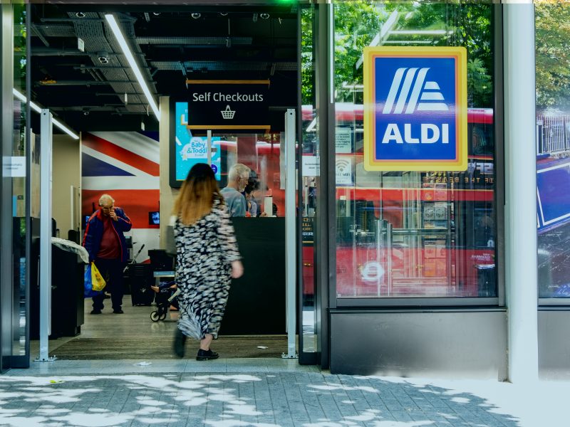 depicting here Aldi storefront