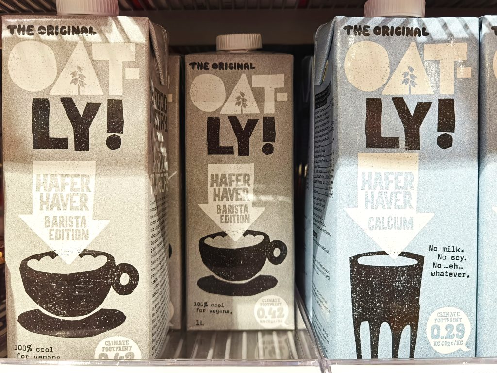 Plant-based brand Oatly has won a High Court battle against the UK dairy industry, granting it the right to continue to use 'milk' on its packaging, here depicting Oatly brand