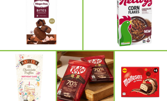 As Baileys, Kellogg's, Häagen-Dazs, Nestlé and Mars have dropped brand new lines in the past two weeks, Grocery Gazette rounds up what they are, how much they cost and which UK supermarkets will be stocking the chocolate products, depicting the different products here