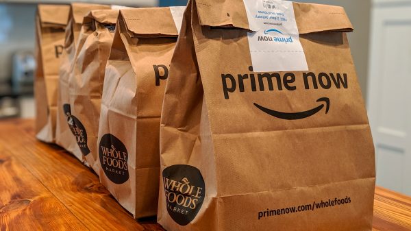 Amazon is launching upgrades for its grocery suppliers in an aim to make deliveries and deductions more transparent and dispute processes simpler and faster, here depicting Amazon Prime grocery packages