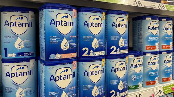 Infant formula manufacturer Danone is to cut the wholesale price of its Aptamil baby powder product by 7% following an investigation by the Competition and Markets Authority, here depicting the products on shelves