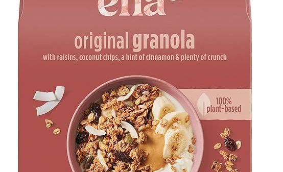 Vegan brand Deliciously Ella is launching in Asda and Co-op, marking the inclusion of its plant-based food range in every major supermarket chain across the UK, here depicting a granola product