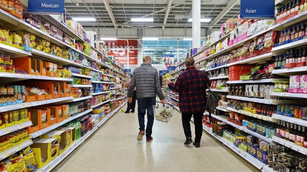 Supermarket giants Sainsbury's and Tesco have triumphed as the fall in grocery inflation slowed down in the 12 weeks leading to 22 January, according to the latest figures, here depicting a grocery store
