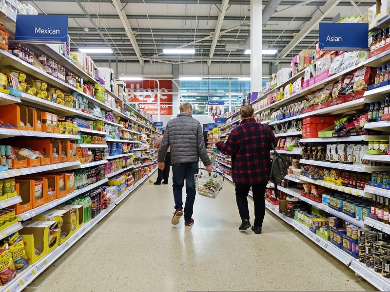 Supermarket giants Sainsbury's and Tesco have triumphed as the fall in grocery inflation slowed down in the 12 weeks leading to 22 January, according to the latest figures, here depicting a grocery store