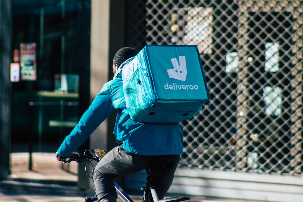 Here depicting a delivery rider