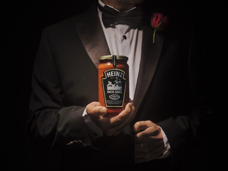 Heinz is set to launch a limited edition The Godfather Pasta Sauce at Waitrose, inspired by the namesake film's iconic spaghetti meatball recipe, here depicting the product
