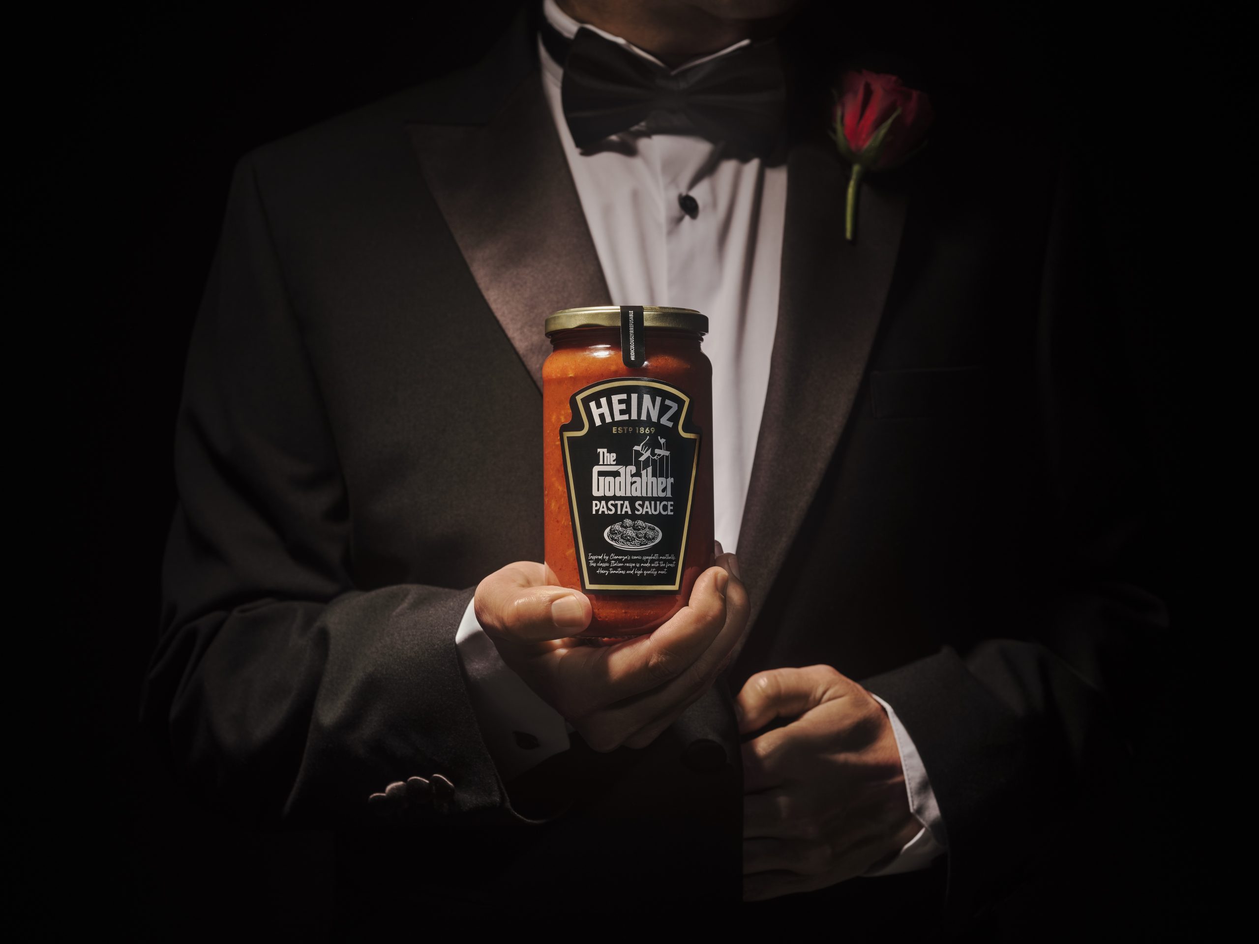 Heinz is set to launch a limited edition The Godfather Pasta Sauce at Waitrose, inspired by the namesake film's iconic spaghetti meatball recipe, here depicting the product
