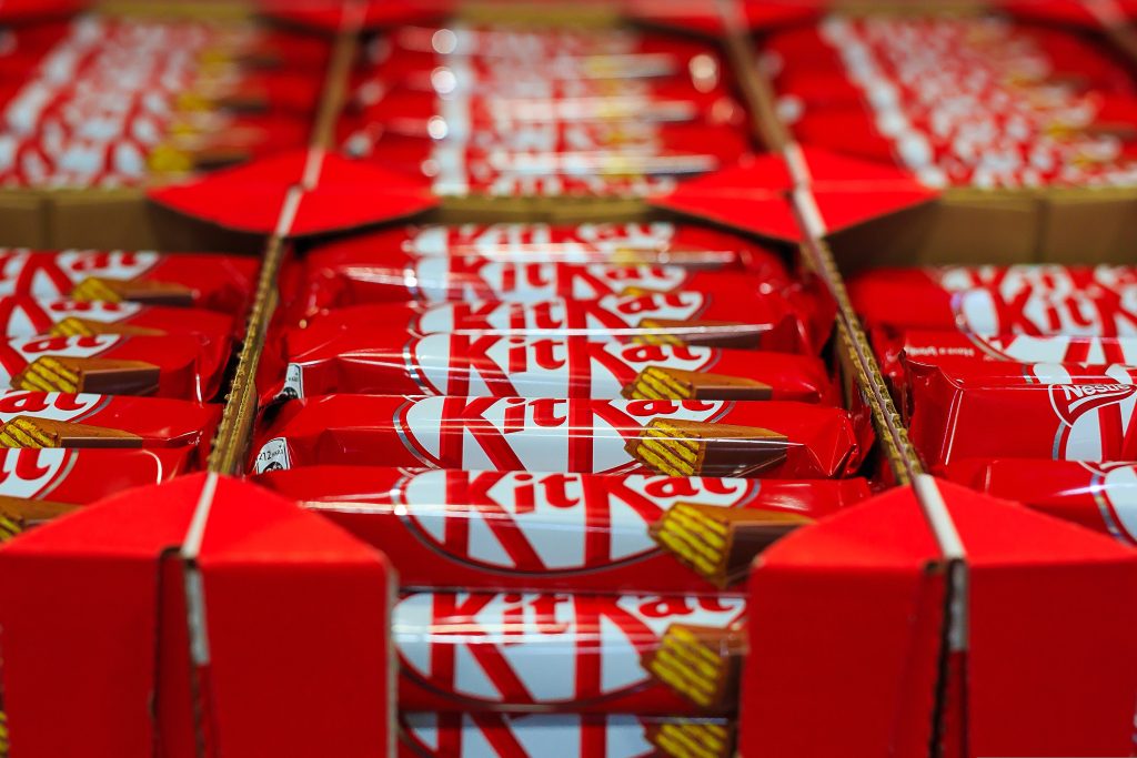 Here depicting Nestlé owned KitKat