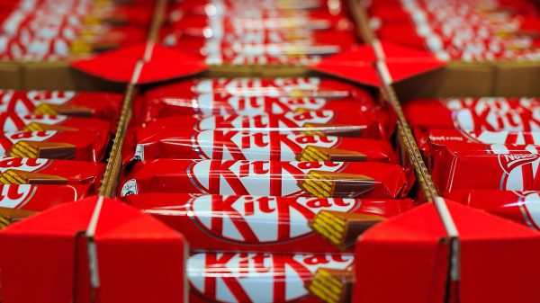 Here depicting Nestlé owned KitKat