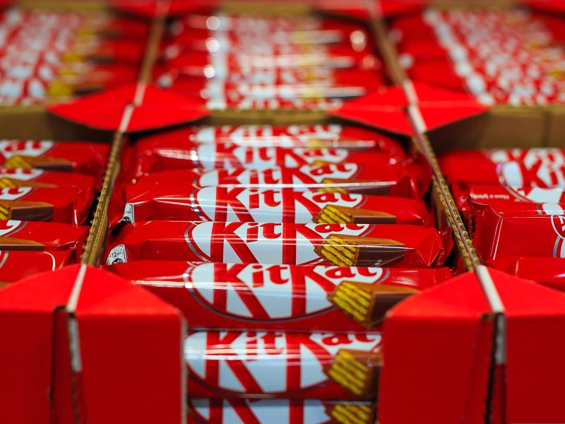 Here depicting Nestlé owned KitKat