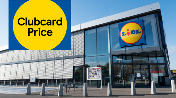 Here depicting Tesco Clubcard logo and Lidl logo