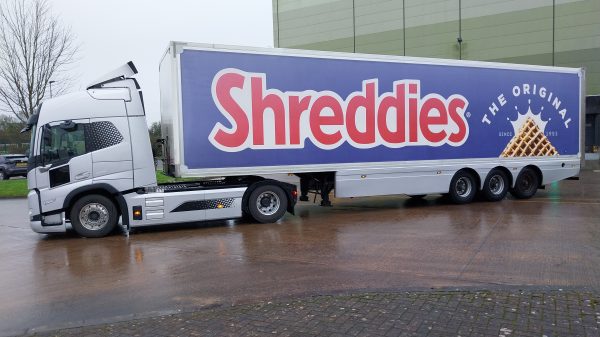 Here depicting a Shreddies branded truck