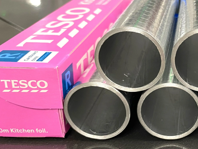 Tesco coreless tin foil