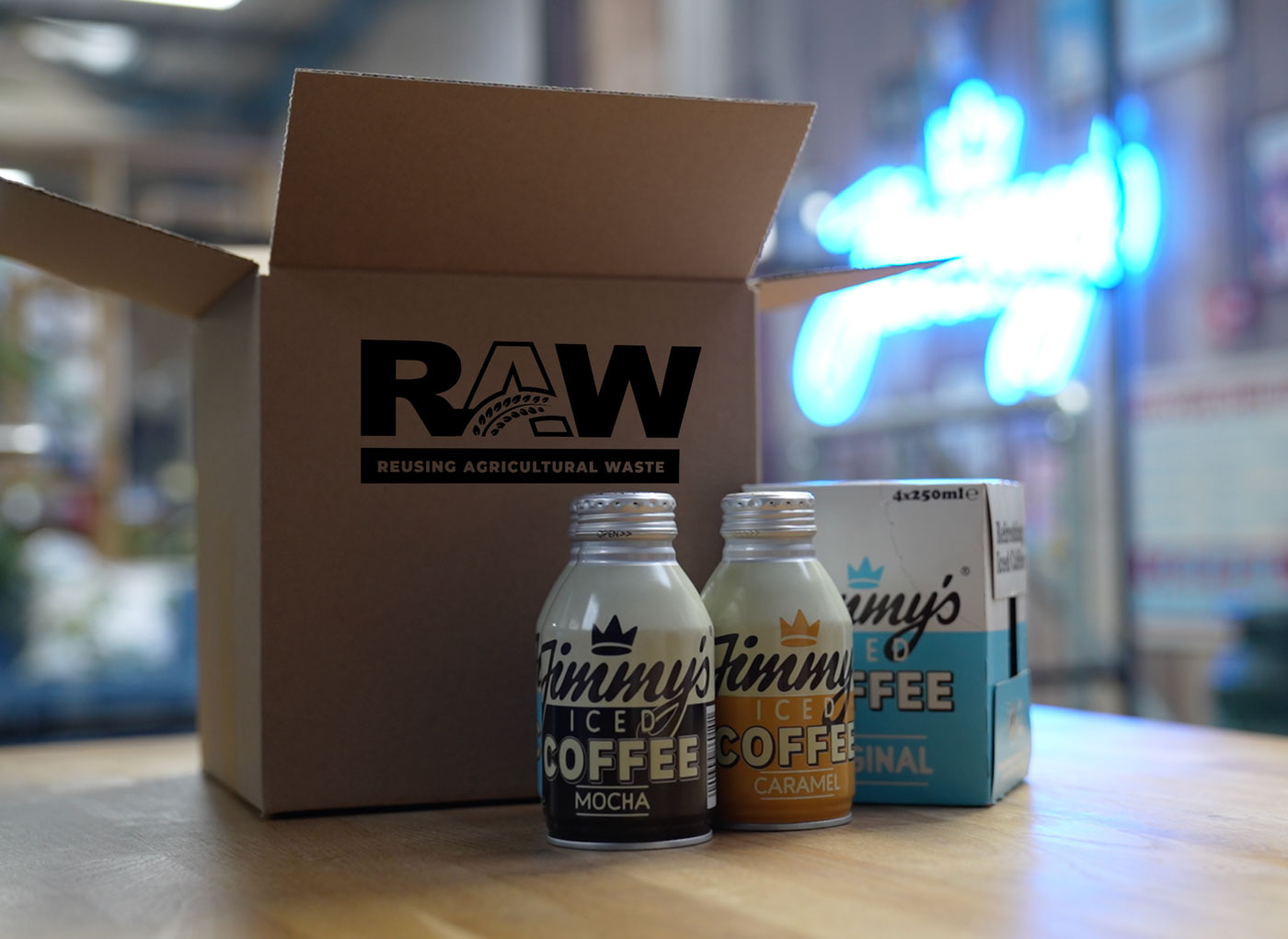 Jimmy's iced coffee x Raw Packaging