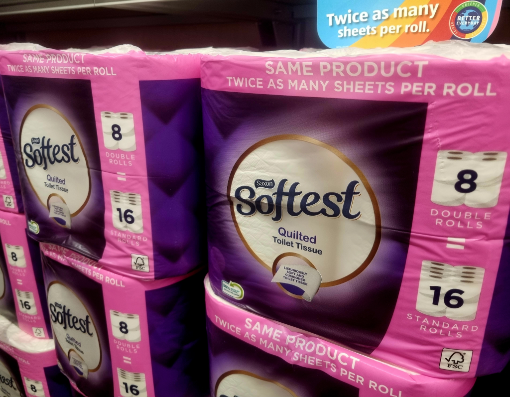 Here showing toilet rolls from Co-op