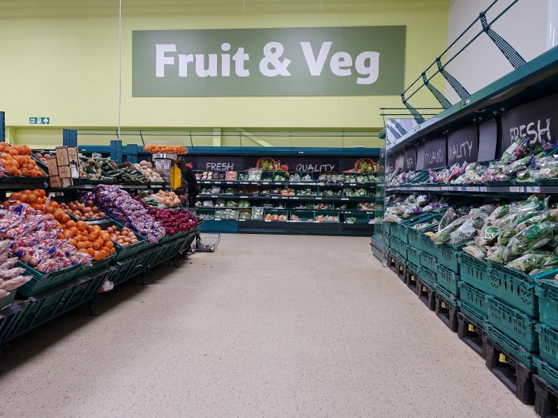 Here depicting Fruit and Veg in Tesco