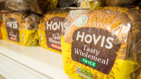 Hovis bread loaf in supermarket