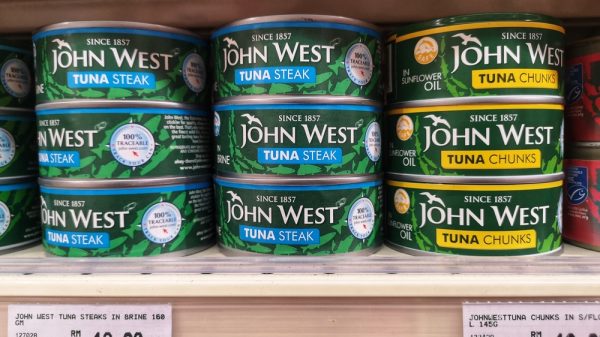 John West tuna cans