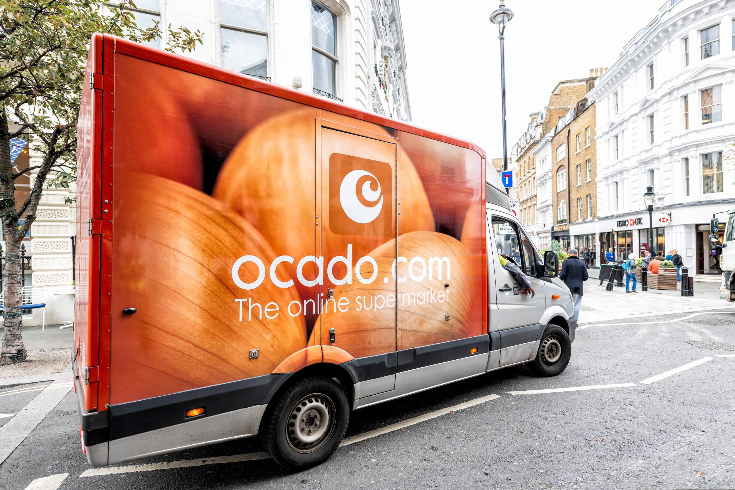 Here depicting and Ocado truck