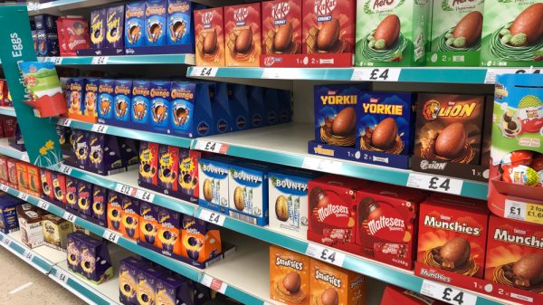 Easter eggs in UK supermarket
