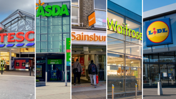 depicting supermarkets - Tesco, Sainsbury's, Asda, Waitrose and Lidl are to be questioned by parliament in the latest series of the parliamentary inquiry into fairness in the supply chain. 