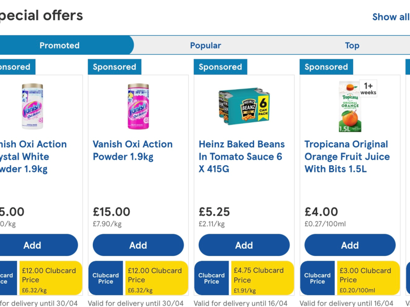 Tesco groceries app