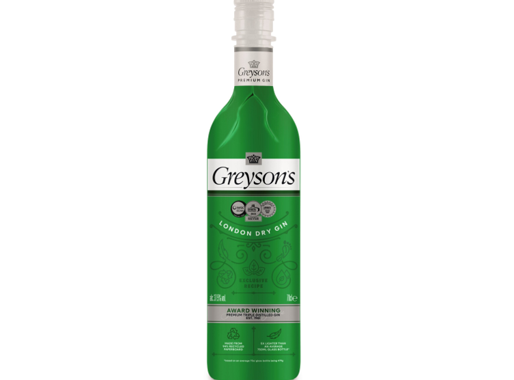 Aldi paper gin bottle