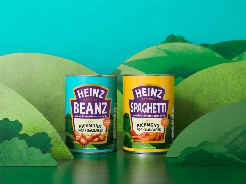 Heinz has teamed up with Richmond Sausages for the launch of new beans and spaghetti sausage canned products.