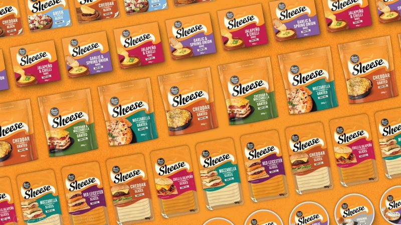 Vegan cheese brand Sheese has unveiled a complete re-brand across its range with a new look and improved recipe. 