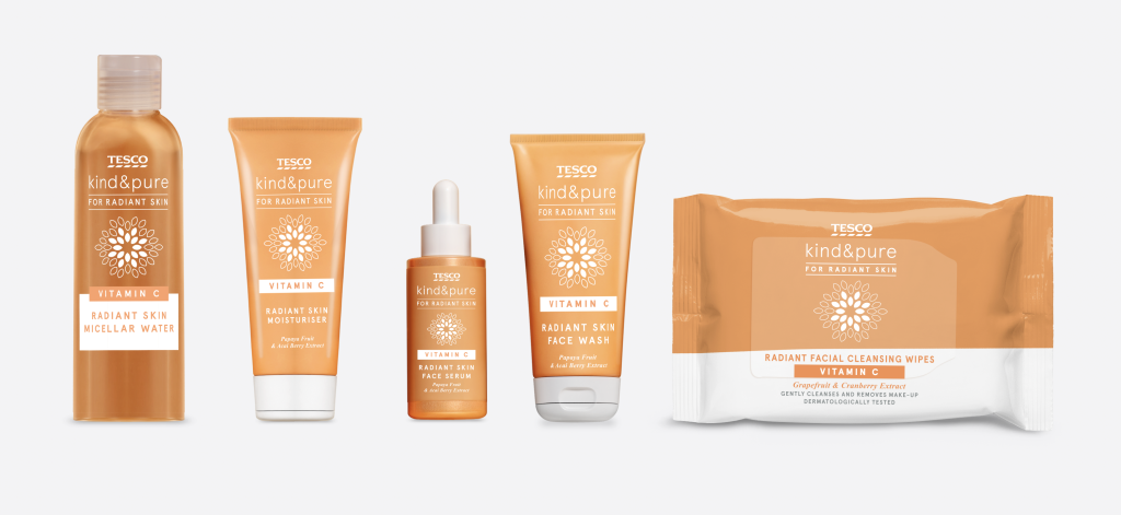 Tesco has launched a range of new everyday skincare products as part of its new own-brand Kind & Pure beauty range. 