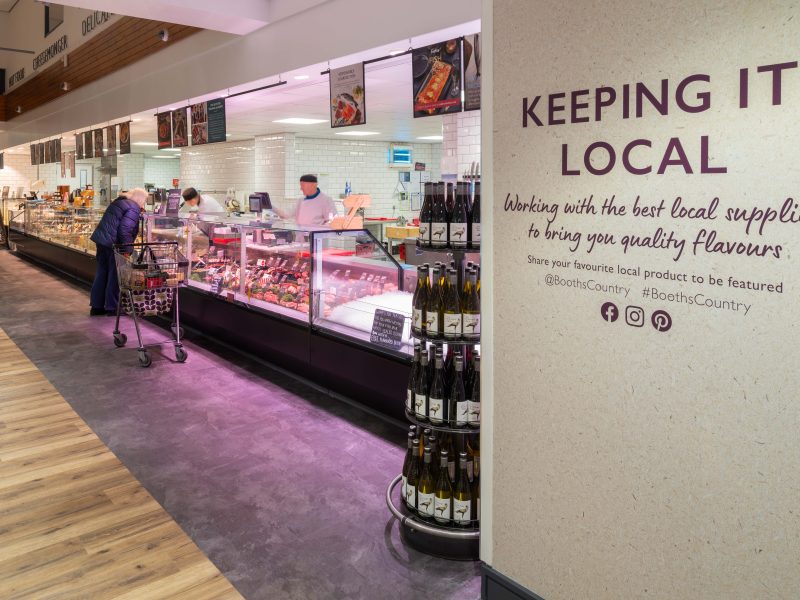 Booths has switched to sourcing its meat exclusively from the north of the UK, in what is being dubbed "Booths Country";  Lancashire, Cheshire, Yorkshire and Cumbria.