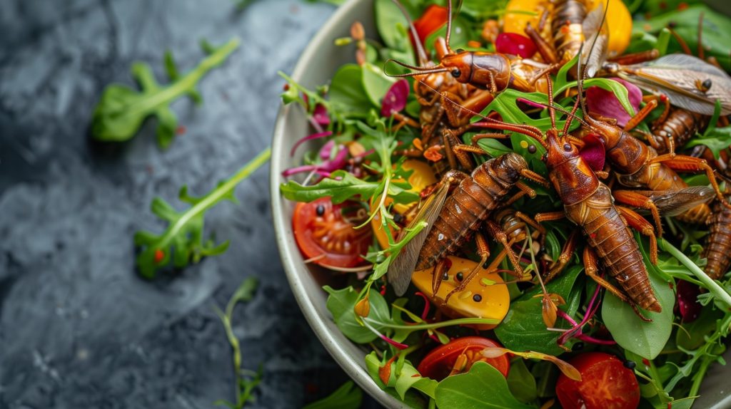 Co-op has called upon AI to predict what meals could be eaten in the UK in the next 30 years, including cricket salads, lab-grown steaks and azolla burgers.