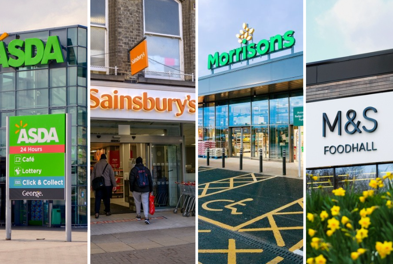 Supermarkets Asda, Sainsbury, Morrisons and M&S