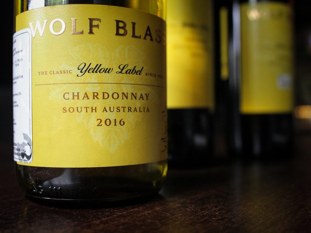 Treasury Wine Estates brand Wolf Blass wine bottle