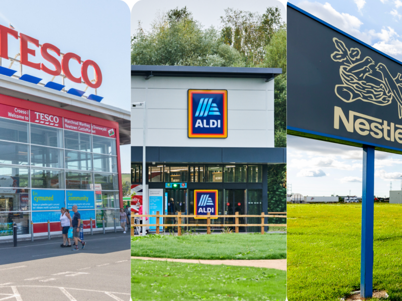 Tesco Aldi Nestlé| Grocery retailers are calling for the government to introduce mandatory food waste reporting, to reduce how much edible food is thrown away in the UK.